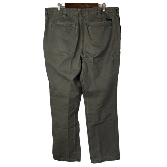 Columbia Dark Brown Flat Front Cotton Work Pants 38 X 34 - Picture 2 of 4